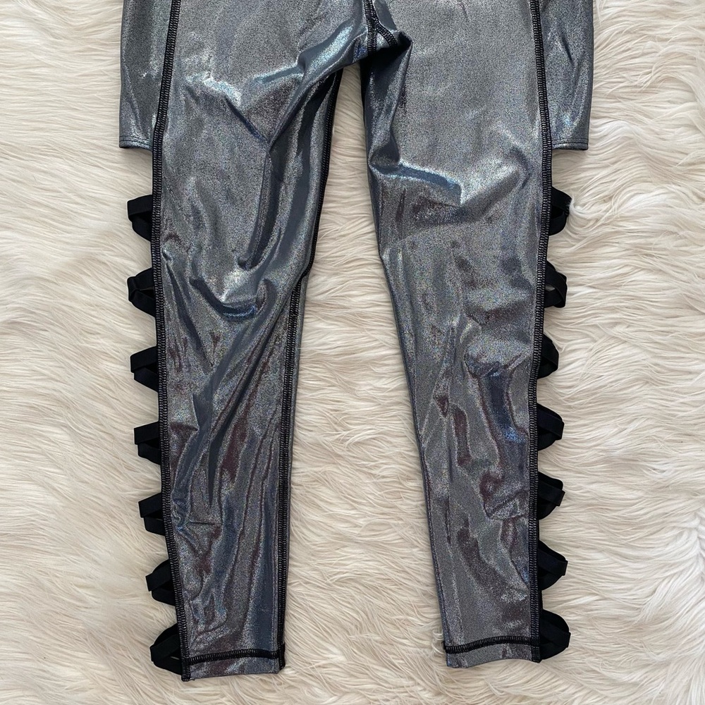 Victoria’s Secret Silver Metallic Cutout Crop Leggings - Picture 8 of 8